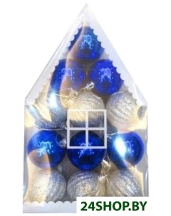 Елочная игрушка Домик 007656 12 шт синий Волшебная страна