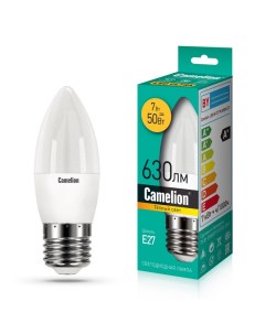 Лампа светодиодная C37 7Вт E27 3000K LED M 15055 Camelion