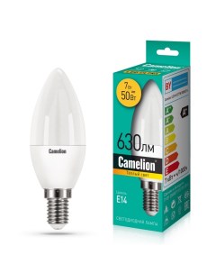 Лампа светодиодная C37 7Вт E14 3000K LED M 15053 Camelion