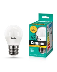 Лампа светодиодная G45 7Вт E27 3000K LED M 15063 Camelion