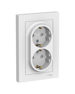 ATLASDESIGN бел. Розетка 2-гнездн. с/з с/ш (с рамкой) ATN000126 Schneider electric