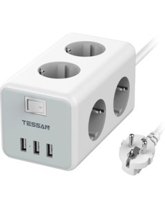 Сетевой фильтр TS 306 серый Tessan
