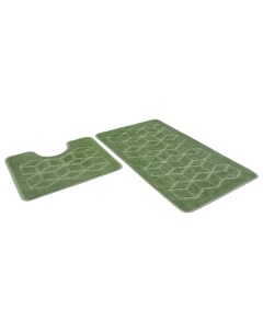 Набор ковриков для ванной комнаты РР 60x100 60x50 002 зеленый чай Shahintex