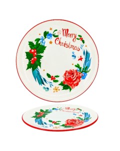 Тарелка Merry Christmas 18 см керамика арт LWJH 234603 Калядны час