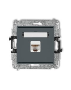 MINI графит мат. Розетка комп. 1*RJ45 (без рамки) 28MGK-1 Karlik