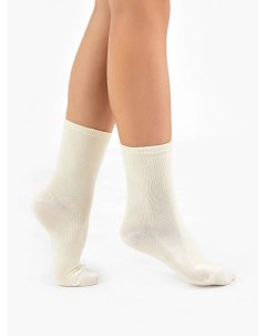 Высокие детские однотонные носки кремового цвета Mark formelle