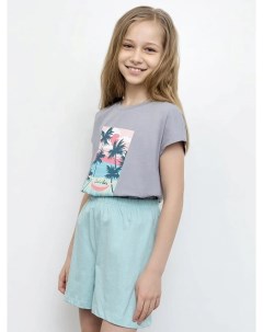 Хлопковый комплект для девочек футболка и шорты Mark formelle