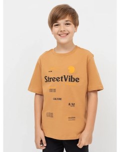 Свободная хлопковая футболка в темно песочной расцветке для мальчиков Mark formelle