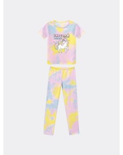 Хлопковая пижама для девочек джемпер брюки разноцветная Mark formelle