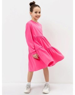 Платье для девочек многоярусное в розовом цвете с печатью Mark formelle