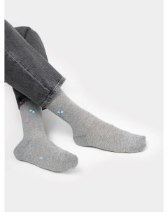 Высокие мужские носки в оттенке серый меланж с лаконичным рисунком Mark formelle