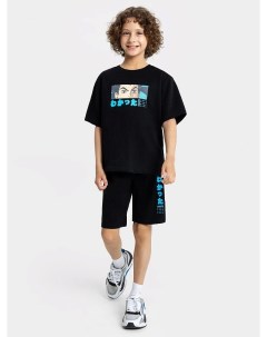 Комплект для мальчиков футболка шорты черного цвета с аниме принтом Mark formelle