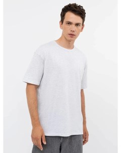 Хлопковая однотонная футболка в оттенке серый меланж Mark formelle