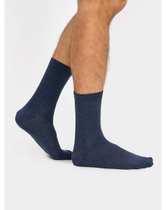 Высокие мужские однотонные носки в оттенке джинсовый меланж Mark formelle