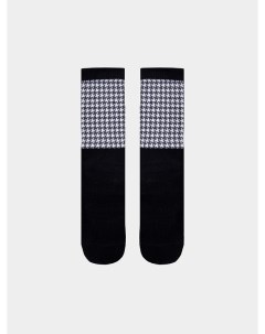 Высокие женские носки в черном цвете с печатью Mark formelle