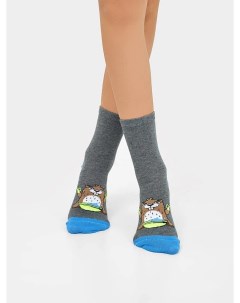 Детские высокие носки в оттенке темно серый меланж с сурком Mark formelle