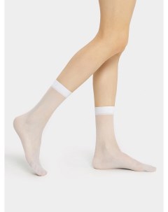 Высокие женские полиамидные носки белого цвета Mark formelle