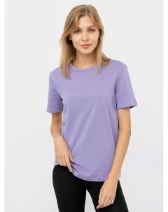 Однотонная хлопковая футболка бледно фиолетового цвета Mark formelle