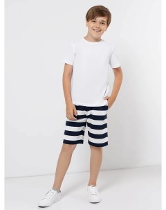 Свободные шорты в широкую бело синюю полоску для мальчиков Mark formelle