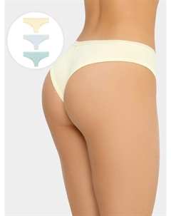 Трусы женские бразилиана мультипак (3 шт.) в мятно-желтых расцветках Mark formelle