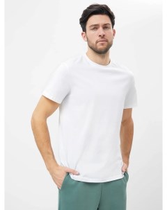 Однотонная белая футболка прямого силуэта Mark formelle