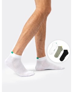 Набор 3 шт носков мужских укороченных с рисунком цветного прямоугольника Mark formelle