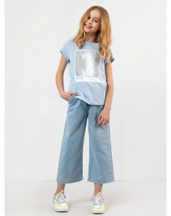 Прямые свободные джинсы светло голубого цвета для девочек Mark formelle