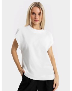 Хлопковая женская футболка безрукавка в белом цвете Mark formelle