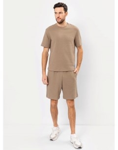 Комплект хлопковый мужской футболка шорты коричневый Mark formelle
