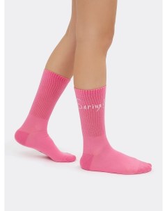 Высокие женские носки в розовом цвете с рисунком Mark formelle