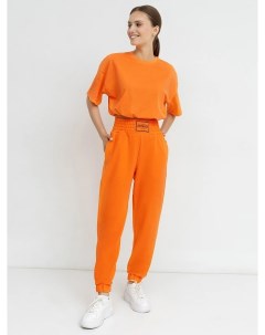 Свободные брюки с высокой линией талии в оранжевом цвете Mark formelle