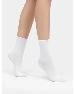Женские высокие носки без бортика в белом цвете Mark formelle