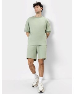 Комплект мужской футболка шорты из интерлока в оливковом цвете Mark formelle