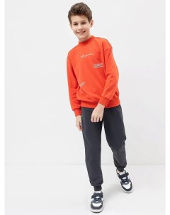 Комплект для мальчика джемпер брюки в оранжево графитовом цвете с печатью Mark formelle