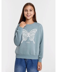 Свитшот для девочек в сером оттенке с принтом в виде бабочки и надписью Mark formelle