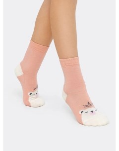 Детские махровые носки персикового цвета с белыми мишками Mark formelle