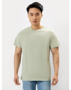 Хлопковая прямая футболка в пыльно зеленом оттенке Mark formelle