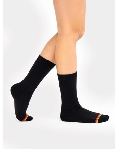 Детские носки термо черного цвета с красной и желтой полоской Mark formelle
