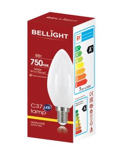 Лампа светодиодная С37 8Вт Е14 3000К LED Bellight
