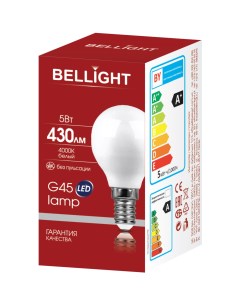 Лампа светодиодная G45 5Вт Е14 4000К LED Bellight