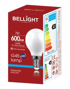 Лампа светодиодная G45 7Вт Е14 6500К LED Bellight