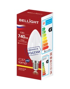 Лампа светодиодная С37 10Вт Е14 3000К LED Bellight