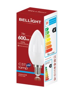 Лампа светодиодная С37 7Вт Е14 6500К LED Bellight