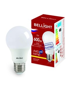 Лампа светодиодная А60 7Вт Е27 3000К LED Bellight