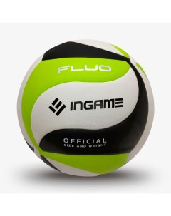 Мяч волейбольный Fluo черный белый зеленый Ingame