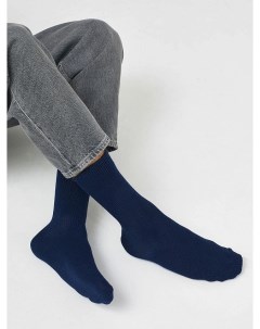 Мужские высокие носки с шерстью в оттенке темно синий меланж Mark formelle