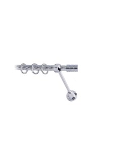 Карниз для штор LmDecor 16мм 1р витой 3,0м ХРОМ /Цилиндр 088 Lm decor