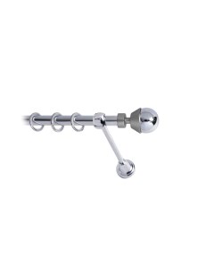 Карниз для штор LmDecor 16мм 1р гладкий 2,4м ХРОМ /Мельба 041 Lm decor