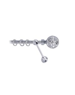 Карниз для штор LmDecor 16мм 1р витой 2,0м ХРОМ /Ажур 095 Lm decor