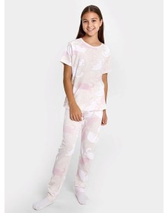 Комплект для девочек футболка брюки в молочном цвете с принтом зверята Mark formelle